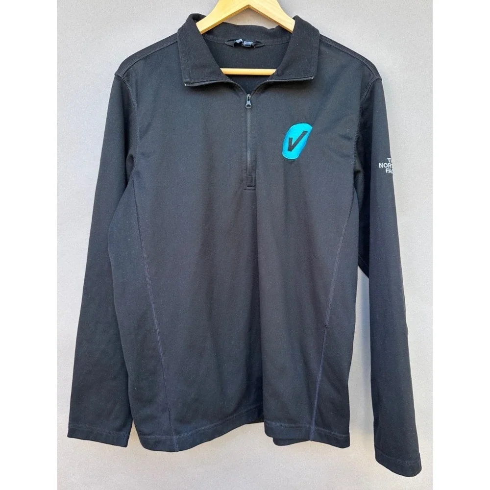 The North Face Mens M Quarter‎ Zip Jacket Black Pullover Lightweight Mock Neck